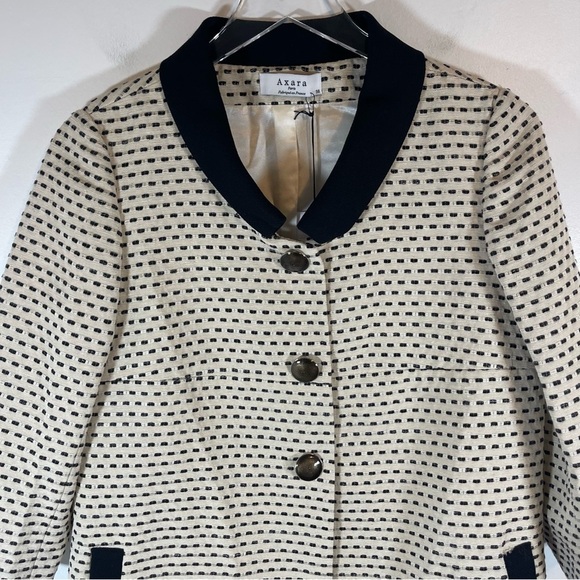 NWT axara paris Cream & black Jacket midi button snap size French 38/US Medium - Picture 8 of 12